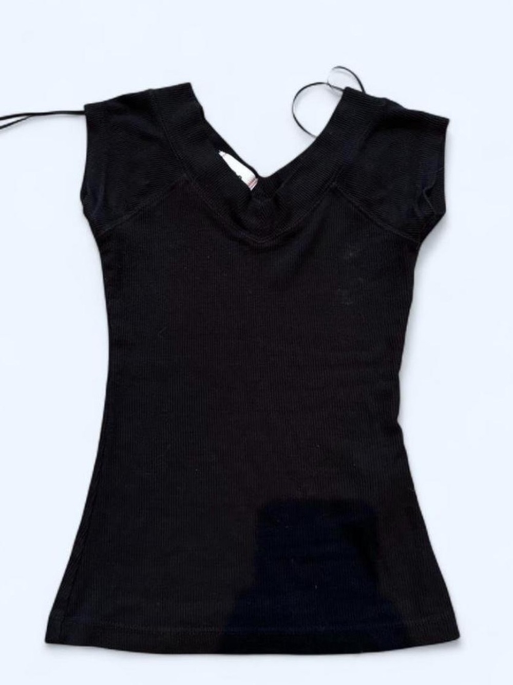 BDG Black Ribbed V-Neck Tank Top